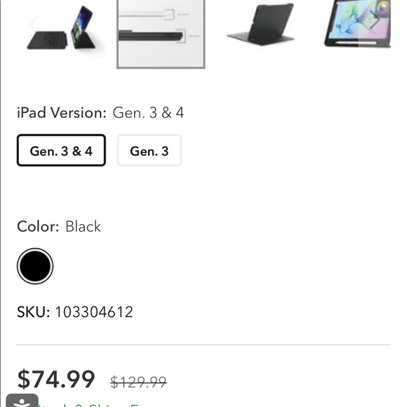 SLIM GO ZAGG KEYBOARD FOR GEN 3&4 IPAD PRO 12.9 - Picture 3 of 12